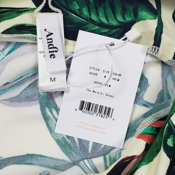 Andie Swim The Waikiki Dress Ivory Palm Tropical Print Summer Dress - Pick Size - Picture 2 of 16